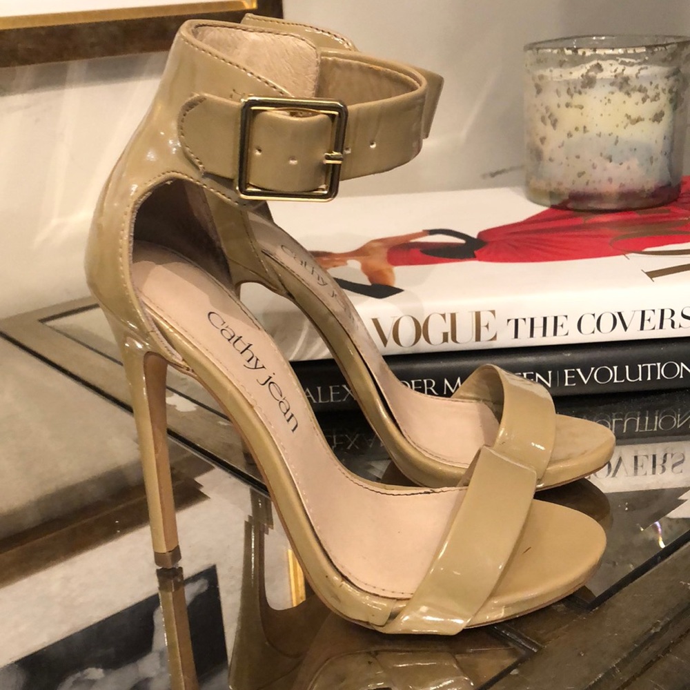 Nude strap heels